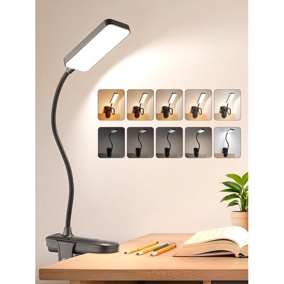 Lámpara de escritorio con clip, 45 modos regulables y 450 lúmenes, 48 LED