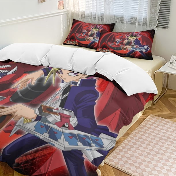 Yu-Gi-Oh 3-Piece Bedding Set Warm And Comfortable Soft Duvet Cover Bed Set for Boys Girls Kids Adult Bedroom All Season