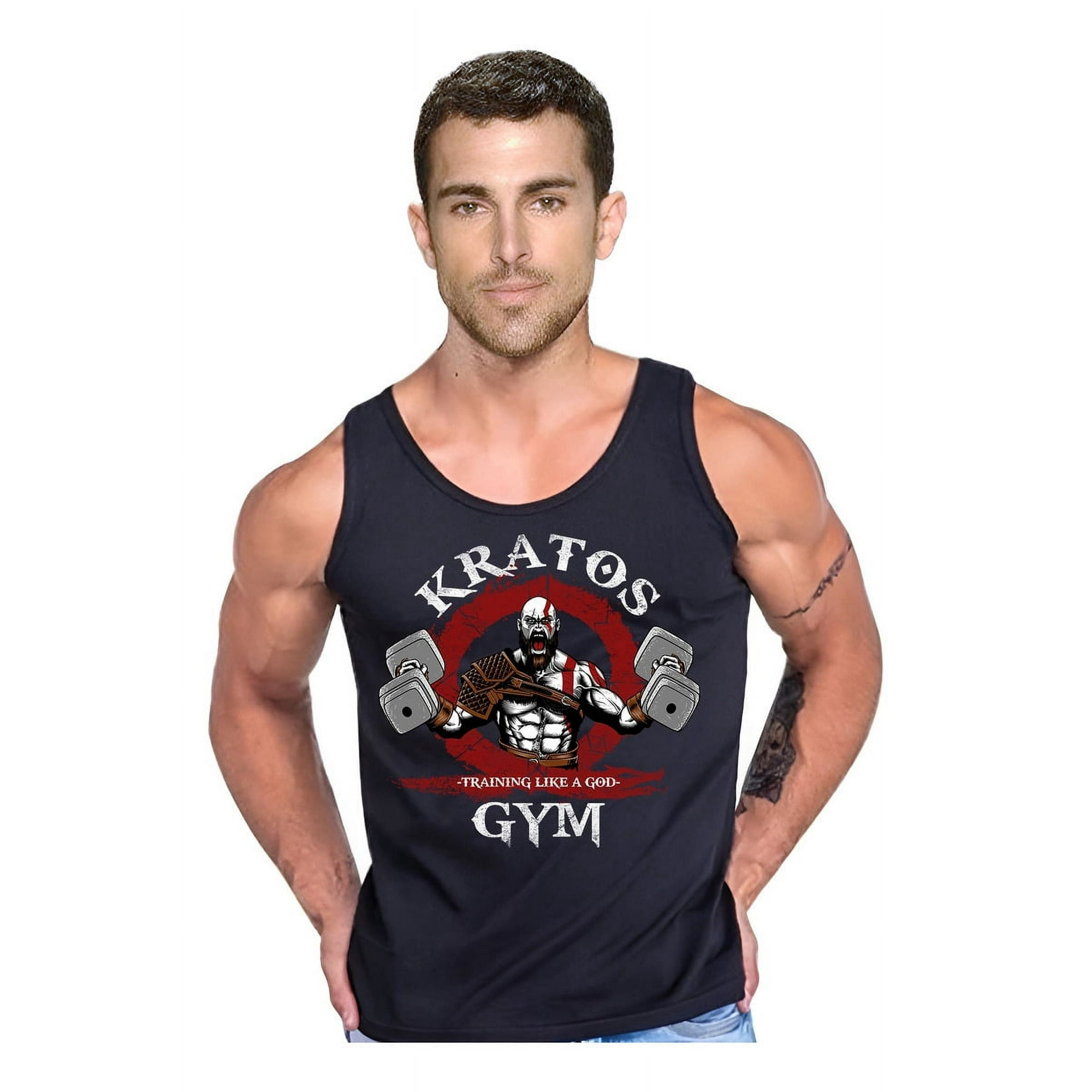 Persodesign - Polera Kratos Gym Musculosa Tank Algodon Talla L Negro Hombre