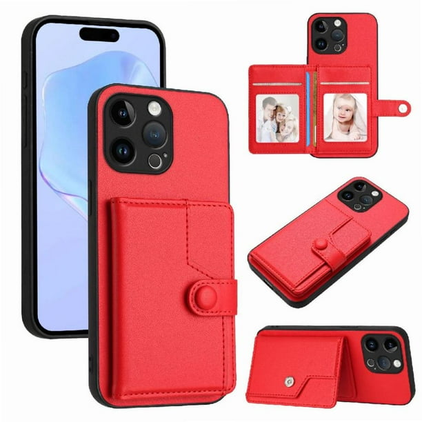 FOXDOCK Funda para iPhone 14 pro max con Bloqueo RFID - Diseño Elegante con Cierre de Botón