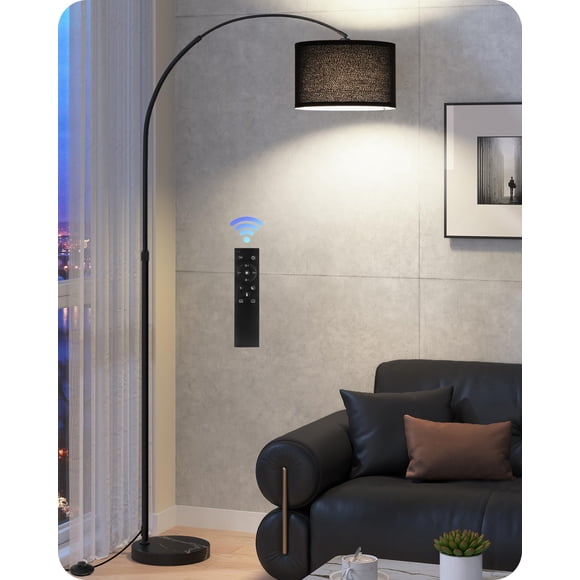 Lámpara de pie arco GOEBLESON 191 cm regulable con base de mármol