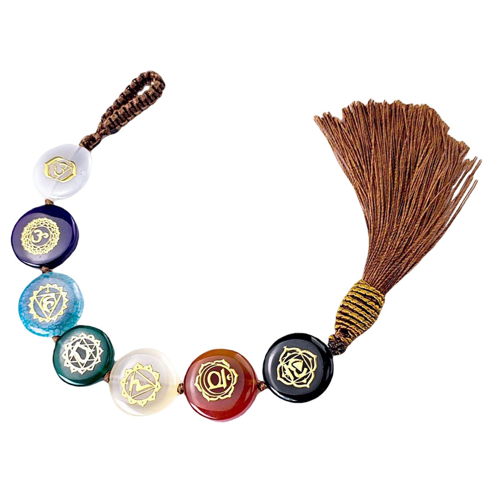 Magideal - Adorno Colgante Para Coche Con Piedras Preciosas, Cristales, Yoga Espiritual, Meditación, Suerte, Piedras Caídas, Borla, Decoración De Ventana