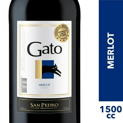 Vino Tinto Merlot 12° Botella 1,5 L Gato