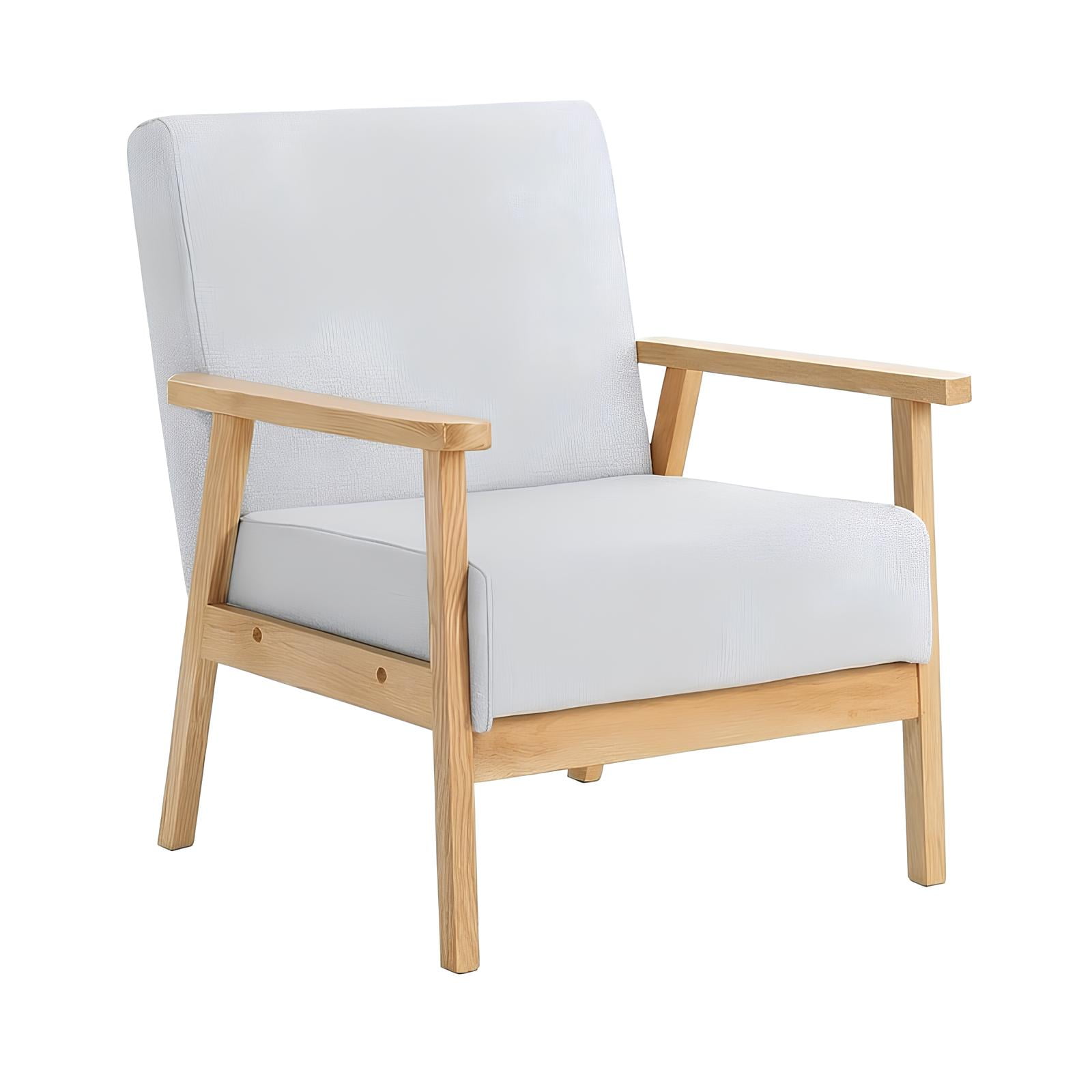 Space Home - Poltrona Tayko Gris Clara Sillón Estilo Nórdico Con Estructura De Madera