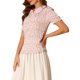 thumbnail image 4 of Blusa de Manga Corta con Volantes y Cuello Peter Pan Floral para Mujer de INSPIRE CHIC, 4 of 8