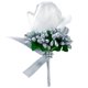thumbnail image 3 of Estimulación Flor De Rosa Broche Pin De Ramillete De Boda Pin Blanco Y De Plata Gris, 3 of 5
