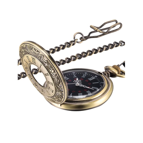 Reloj de bolsillo Hicarer Vintage Steel para hombre con cadena