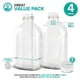 thumbnail image 2 of Botellas de Vidrio para Leche para tu Hogar, Medio Galón con Tapa 1.9L, Paquete de 4, 2 of 6