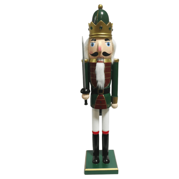 Cascanueces Rey Soldado de Lujo 60 cm | Corona Dorada y Espada