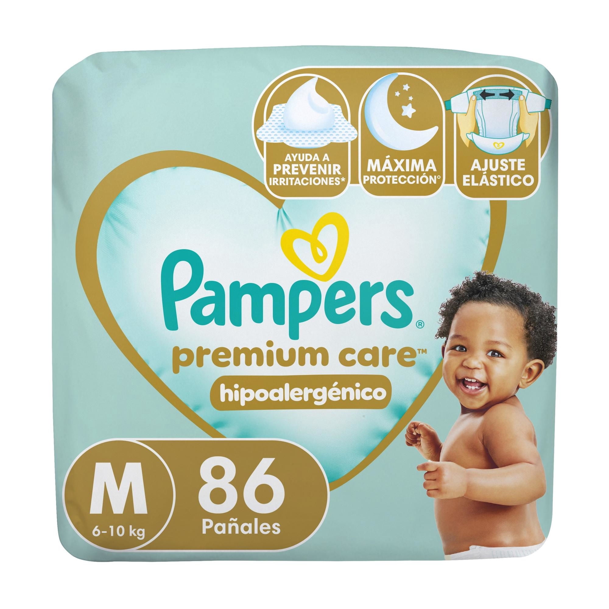 Pañales Desechables Premium Care Hipoalergénico M 86 Un 86 Un Pampers
