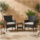 thumbnail image 1 of Juego De Terraza Rattan 2 Sillones Mesa Auxiliar Y Cojines Negra, 1 of 8