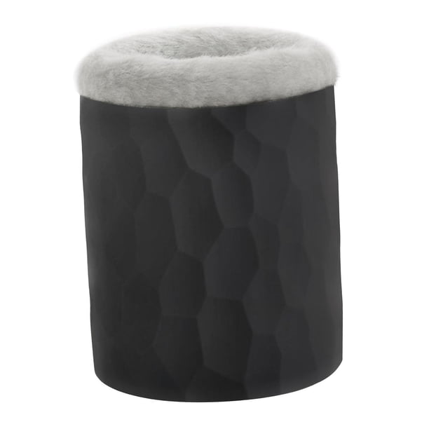 Soporte para gafas con forro de felpa, protector de silicona, resistente, organizador para guardar gafas, estuche para escritorio y mesita de noche. Peluche negro gris