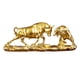 thumbnail image 4 of Escultura De Animales Figura De Vaca Esculturas De Vaca Modernas Para Estante Estantes De Mesa Dorado 28x8x11.5cm, 4 of 5