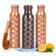 thumbnail image 1 of Juego de 3 botellas de cobre de 950 ml The Wooden Town + cepillo, 1 of 9