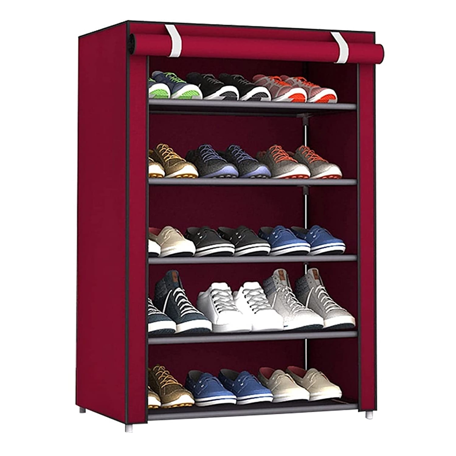 Importclick - Zapatero Organizador Hogar Tela 5 Niveles Red Wine