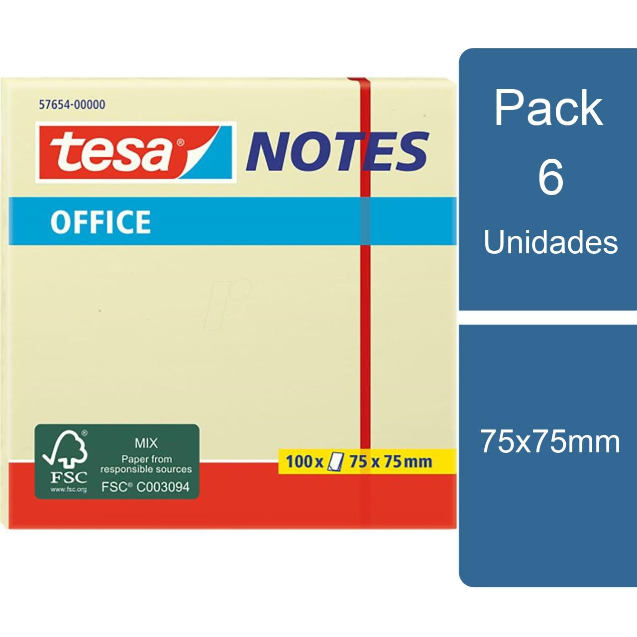 Tesa - Pack 6 Notas Adhesivas 75x75mm