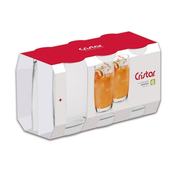 Set 6 Vaso alto Monterrey vidrio 445 ml transparente, 1 Un