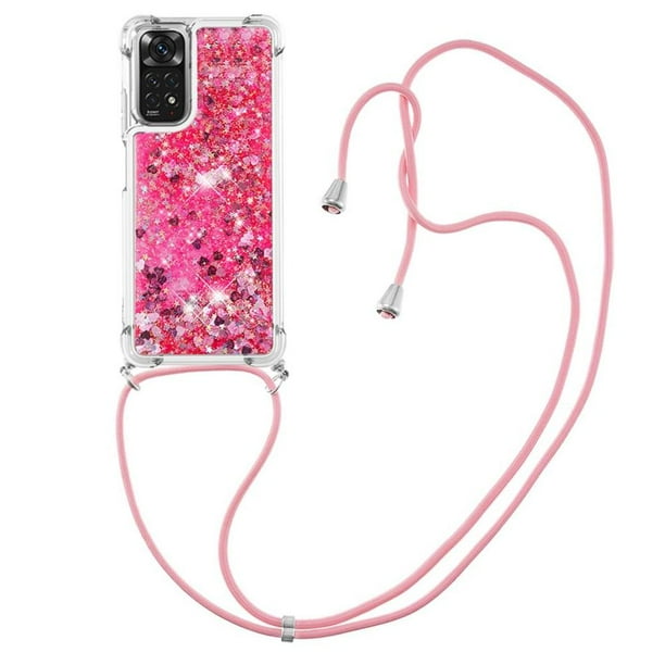 Funda FOXDOCK para Xiaomi Redmi Note 12s 4G con Cuerda Ajustable, Brillo Líquido, Protección Antigolpes y Lente – Ideal para Regalo