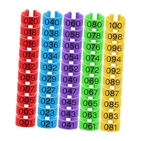 Ioensy - 100 Bandas Para Patas De Aves De Corral Con Clip Para Pollos, Patos Y Gansos (Talla M)