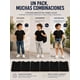 thumbnail image 3 of Pack 6 Poleras De Niños Cuello 100% Algodon Cuello Redondo Negro 4 Lisa, 3 of 3