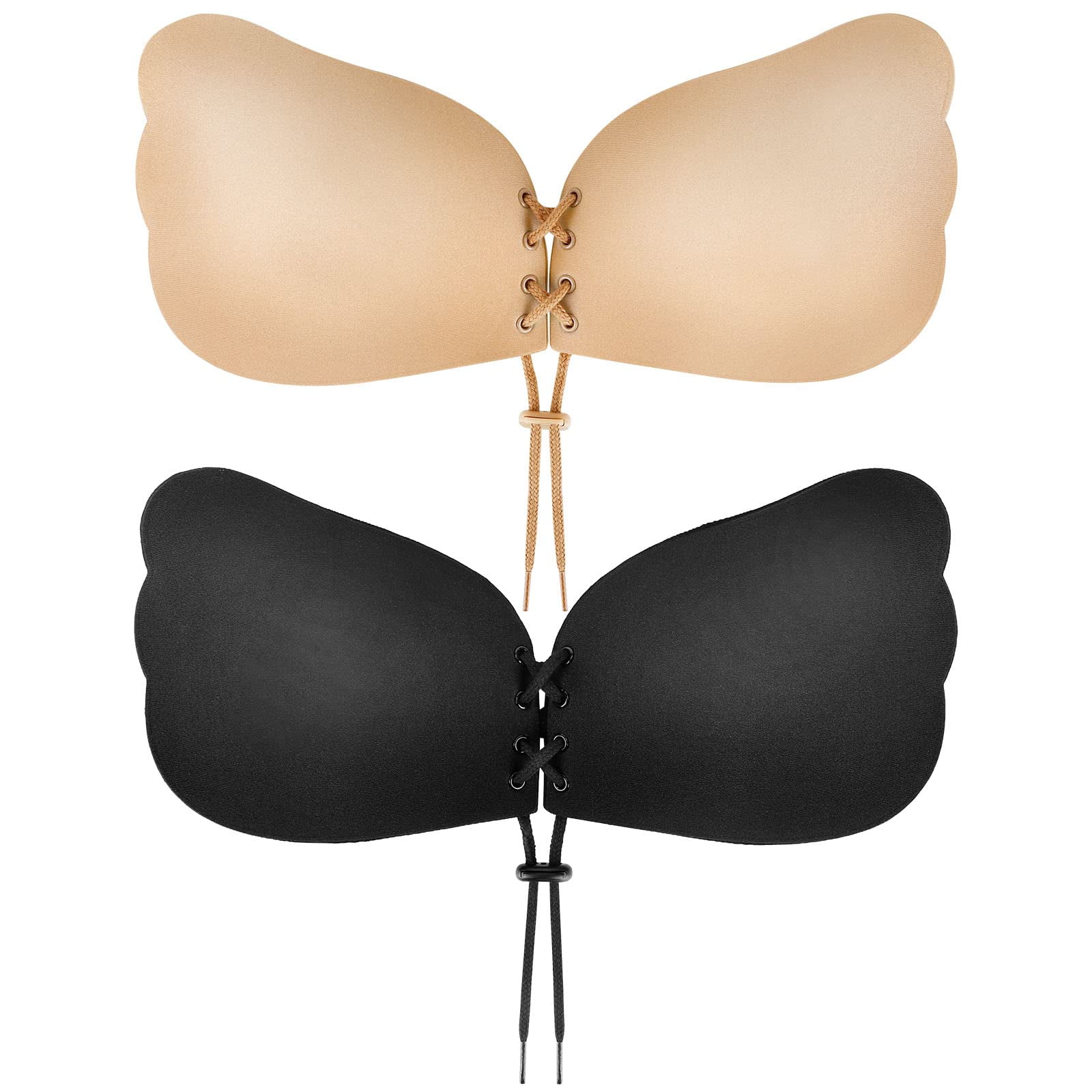 Barra Adhesiva Cmojsk, Sin Tirantes, Sin Tirantes, Negro/beige, 2 Pares