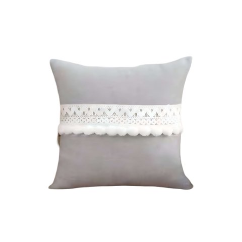 Genérico - Set De 4 Fundas De Cojin Con Pompon 45X45 S4