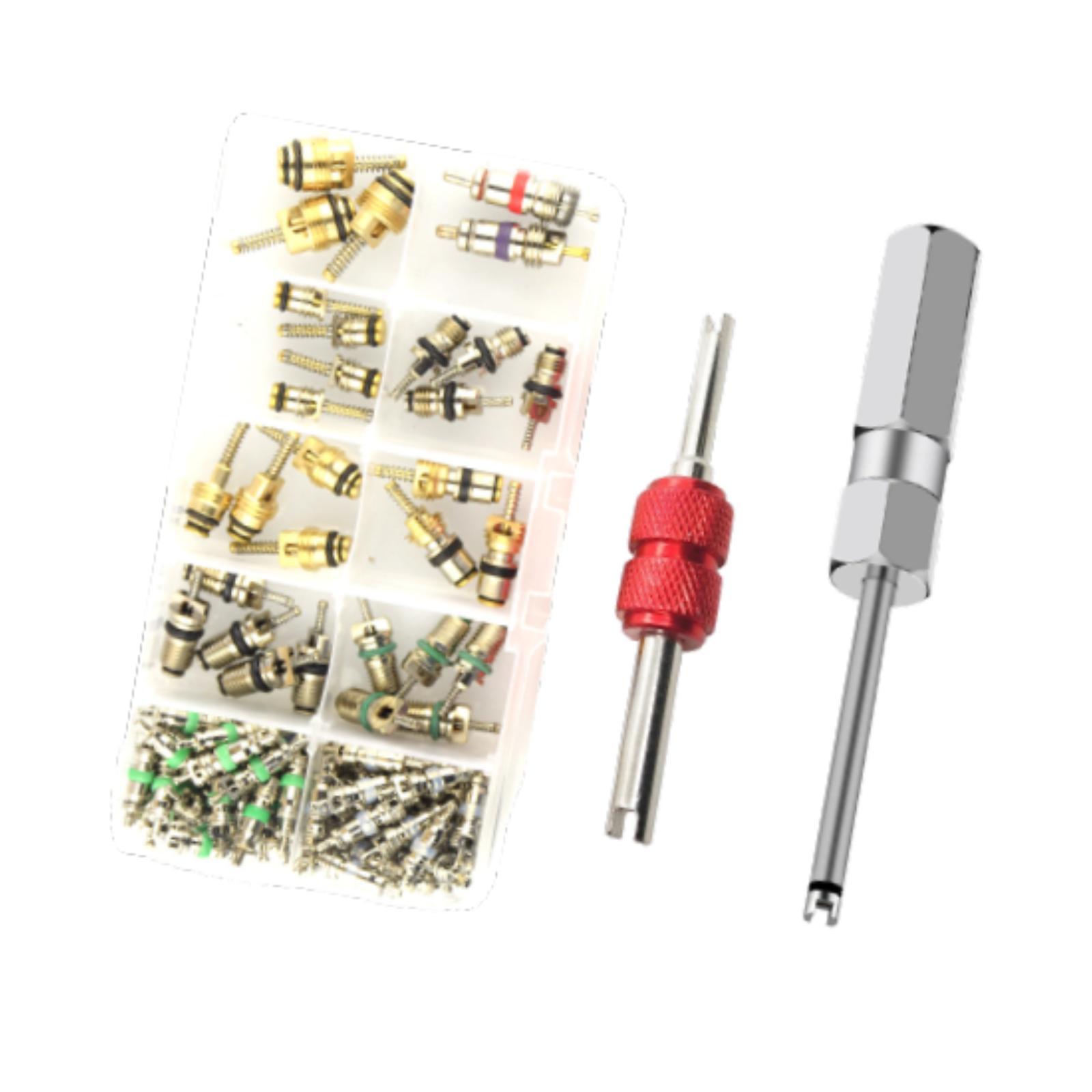 Magideal - Kit De 102 Accesorios Para Válvulas De Aire Acondicionado, Herramienta De Extracción E Instalación, Núcleos De Vástago De Válvula De Neumático De Refr