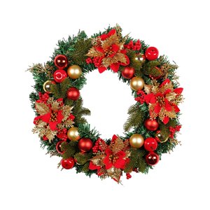 Magideal - Guirnalda Navideña, Adorno De Decoración Navideña De 40Cm, Corona Decorativa Navideña Para Centros De Mesa, Decoración Interior Y Exterior De Año Nuev Flores Pequeñas