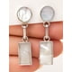 thumbnail image 3 of Aros Nácar Rectangular Plata 950 Tornillo Mariposa Colgantes Mujer Elegantes Piedra Blanca., 3 of 4