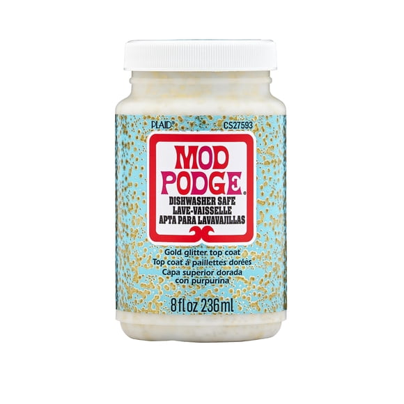 Mod Podge Glitter 236 ml Dorado, Apto para Lavavajillas