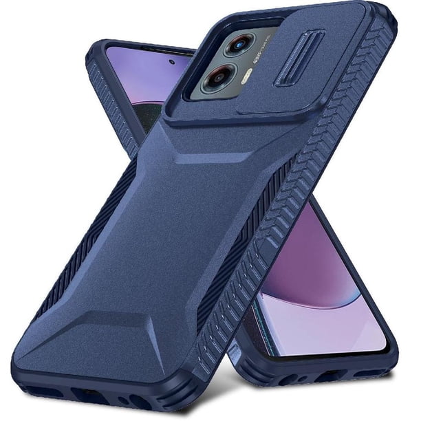 Funda Resistente para Motorola Moto G 4G 2023 con Tapa Deslizante y Protección Militar Azul