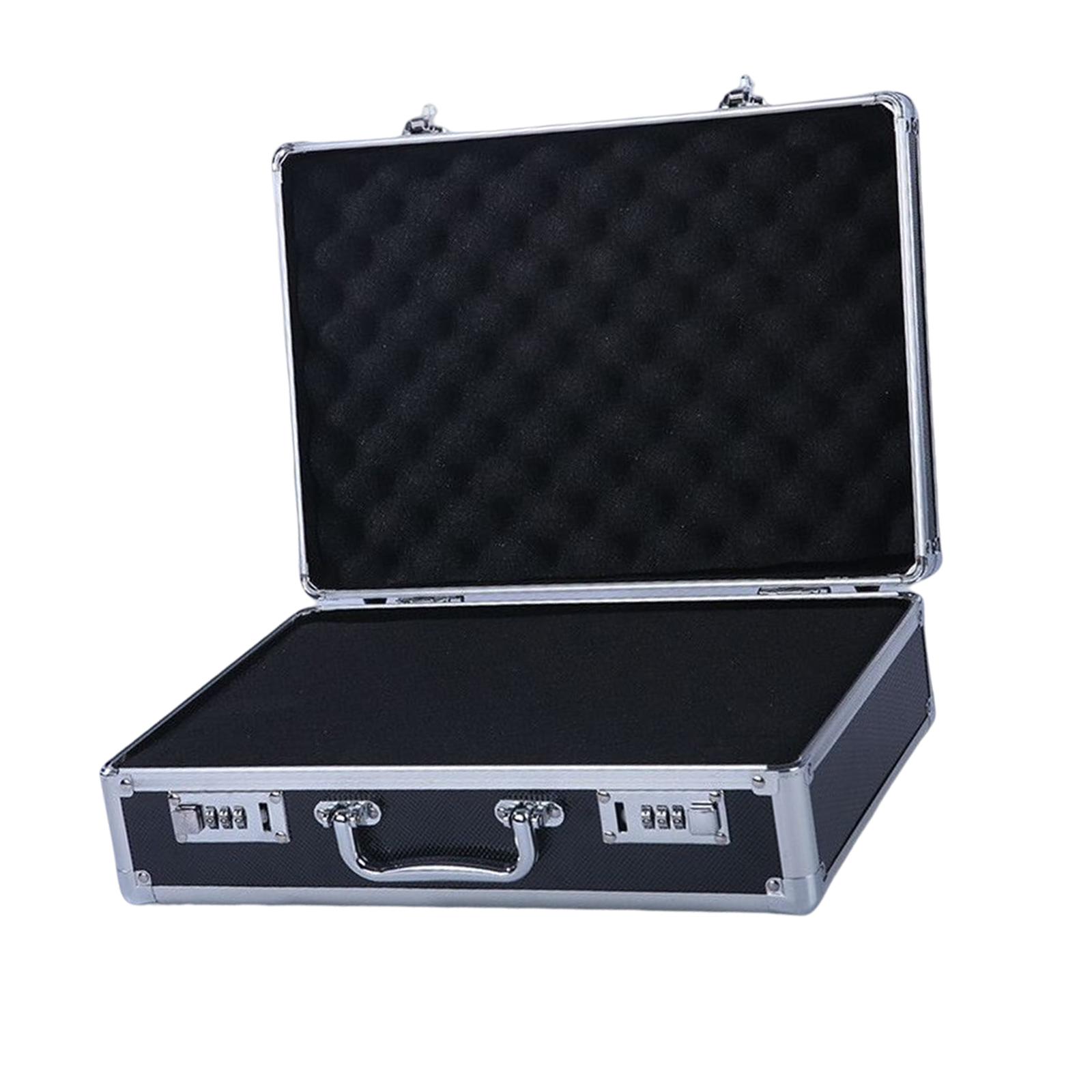 Bothyi - Estuche De Transporte De Aleación De Aluminio Maletín Impermeable Liviano Multiusos Negro Cerradura Mediana