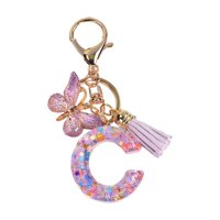 Magideal - Llavero Alfabeto Inglés Llavero Llavero Con Colgante De Mariposa Regalo Creativo Para Llavero Mochila Bolso Decoración Llavero De Moda Lindo , C C