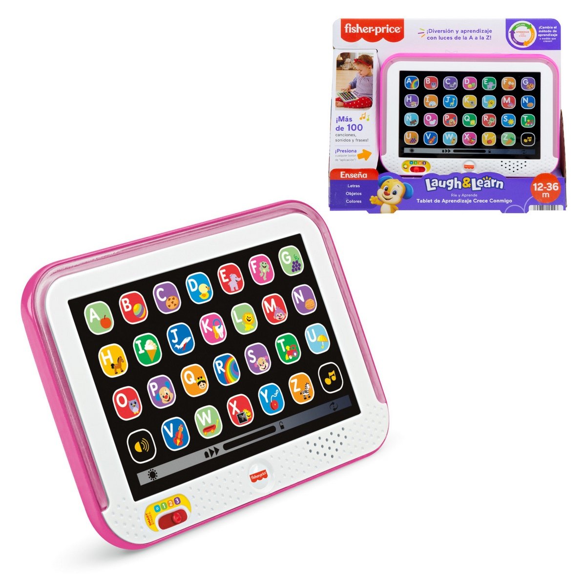 Fisher-Price - Juguete Bebé Tablet Aprendizaje Crece Conmigo Rosa