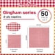 thumbnail image 2 of Servilletas desechables de papel a cuadros rojos y blancos de Gatherfun (paquete de 50), 2 of 5