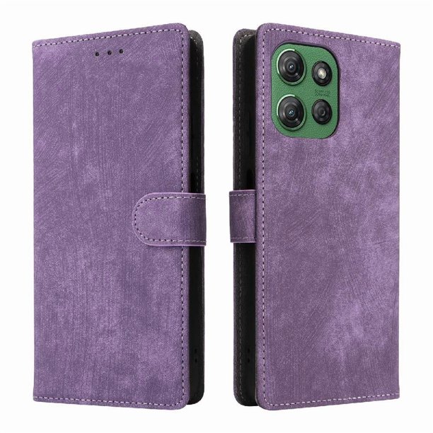 Funda Billetera para Motorola MOTO G Play 2025 con Soporte - Cartera de Cuero con Ranuras Morado