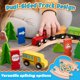 thumbnail image 5 of Set de tren de madera TikTiles de 175 piezas con rompecabezas y juguetes de pesca, 5 of 8