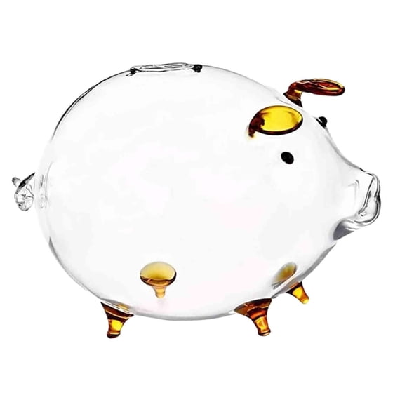 Hucha De Cristal Transparente Para Ahorro De Dinero, 7 X 4,7 Pulgadas, Para Regalo De Recuerdo, Color ámbar