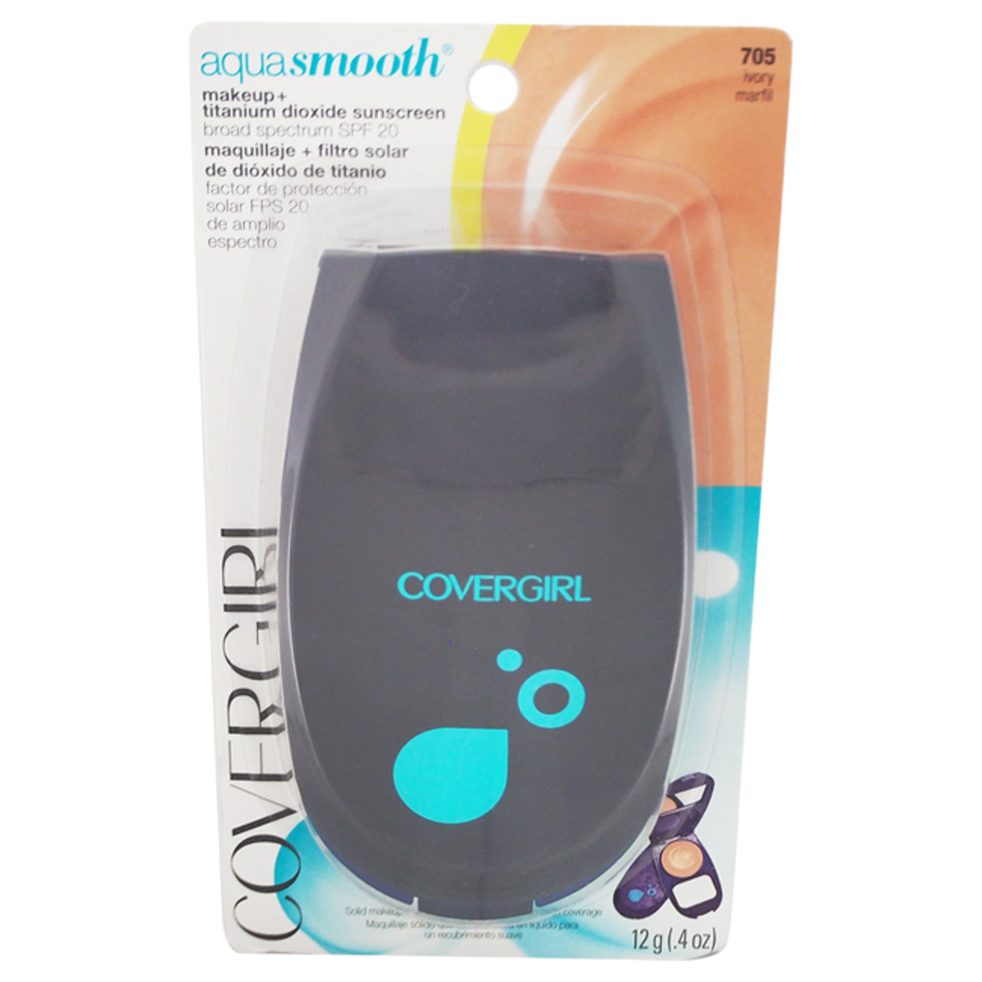 Base De Maquillaje Compacta Aqua Smooth Fps 20 - 705 Marfil De Covergirl Para Es - Base De Maquillaje De 0,4 Oz