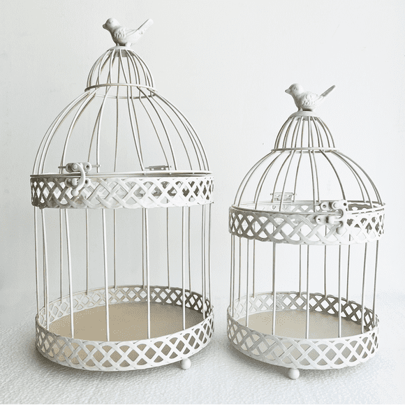 Set Jaulas Decorativas Metálicas Blancas