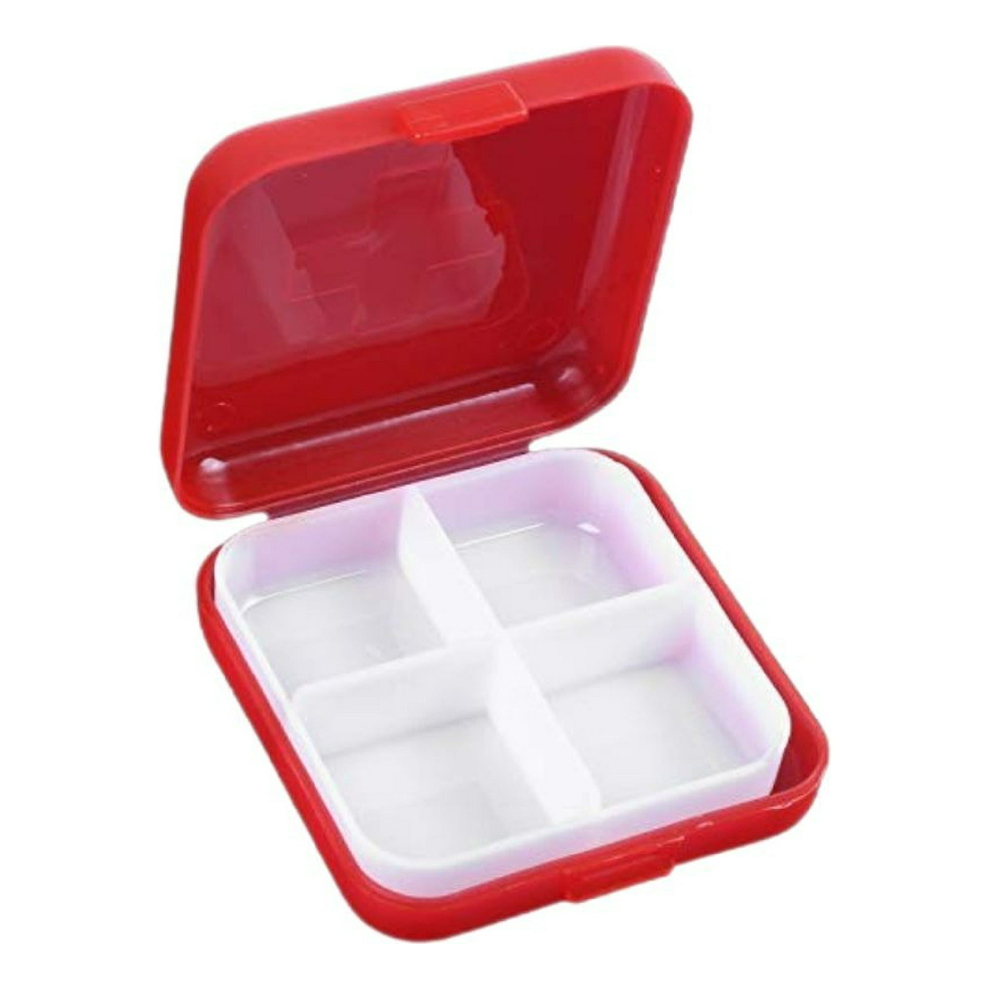 Genérico - Set 6 Pastillero Rojo 4 Compartimientos Medicamentos Lau