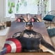 thumbnail image 2 of Capitán América Conjunto de sábanas temático, trío de piezas, cómodo y amigable con la piel, diseño único, regalo de decoración para el hogar para familiares, amigos y fans, 90 cm * 190 cm, 2 of 6