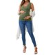 thumbnail image 2 of INSPIRE CHIC Paquete de 2 Camisetas Básicas sin Mangas para Maternidad con Fruncido Cruzado para Mujeres, Camiseta de Lactancia, Talla Extra Grande, Gris y Verde, 2 of 6