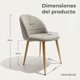thumbnail image 3 of Silla Comedor Moderna Acolchada Metal Sora Venhoouse Lino Greige, 3 of 8