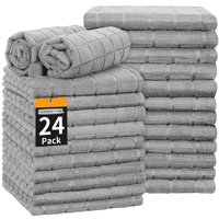 Toallas De Mano Homerhyme De Microfibra Gris, 24 Unidades, 25 X 15 Cm