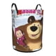 thumbnail image 2 of Masha y el Oso Cesta de lavandería de gran capacidad redonda con asa, bolsa para ropa sucia plegable, almacenamiento para dormitorio, baño y lavadero 44x35 cm, 2 of 6