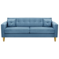 Bodevir - Sofa New Retro 3Cg Felpa 01 Azul Petroleo