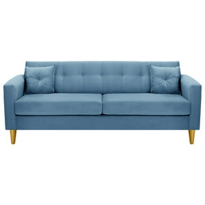Bodevir - Sofa New Retro 3Cg Felpa 01 Azul Petroleo