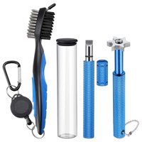 Magideal - Práctico Limpiador De Palos Para Golf, Afilador De Ranuras, Cepillo De Palos Para Golf, Kit De Limpieza De Palos Para Golf Para Limpiador De Pelotas De , Azul