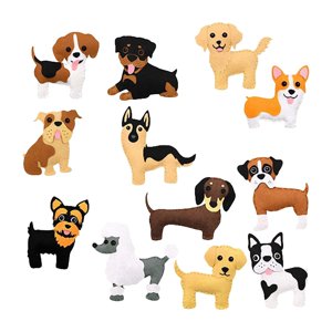 Magideal - De Costura Animales De Fieltro Costura De Bricolaje Arte De Costura Artesanía De Felpa Juguete Educativo Para Niños Pequeños Principiantes , Perro
